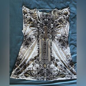 Unity World Wear Black and White Patterned Blouse